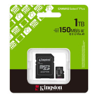 Карта пам'яті microSDXC (UHS-1 U3) Kingston Canvas Select Plus Gen3 1Tb class 10 А1 V30 (R-150MB/s) (adapter SD)