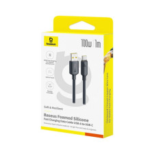 Кабель Baseus Foamed Silicone Fast Charging Data Cable USB to Type-C 100W Comic 1m Black
