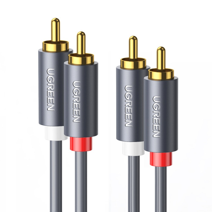 Аудіокабель UGREEN AV104, 2RCA Male to 2RCA Male, ABS, 5m Black