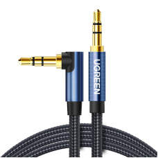 Аудіокабель UGREEN AV112, 3.5mm Male to 3.5mm Male, nylon braid, 2m, Blue