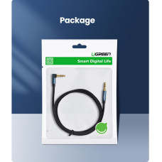 Аудіокабель UGREEN AV112, 3.5mm Male to 3.5mm Male, nylon braid, 2m, Blue