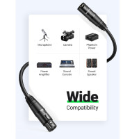 Аудіокабель UGREEN AV130 Cannon Male to Female Microphone Extension Audio Cable 5m Black