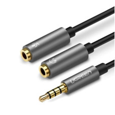 Аудіокабель UGREEN AV141 3.5mm male to 2 3.5mm female, 0,2m Black