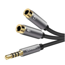 Аудіокабель UGREEN AV141 3.5mm male to 2 3.5mm female, 0,2m Black