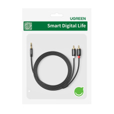 Аудіокабель UGREEN AV116 3.5mm Male to 2RCA Male, PVC, 1m Black