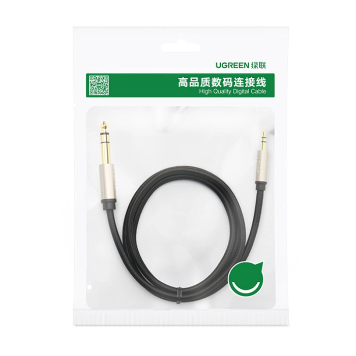 Аудіокабель UGREEN AV127 3.5mm to 6.35mm TRS Stereo Audio Cable 1m Gray