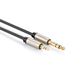 Аудіокабель UGREEN AV127 3.5mm to 6.35mm TRS Stereo Audio Cable 1m Gray