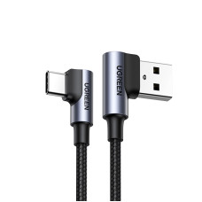 Кабель UGREEN US176 Right Angle USB-A to USB-C Cable 1m (Space Gray)