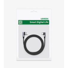 Кабель UGREEN US176 Right Angle USB-A to USB-C Cable 1m (Space Gray)