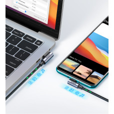Кабель UGREEN US176 Right Angle USB-A to USB-C Cable 1m (Space Gray)