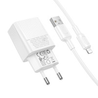 Мережевий зарядний пристрій з кабелем BOROFONE BAS71A Source single-port charger set(iP) White