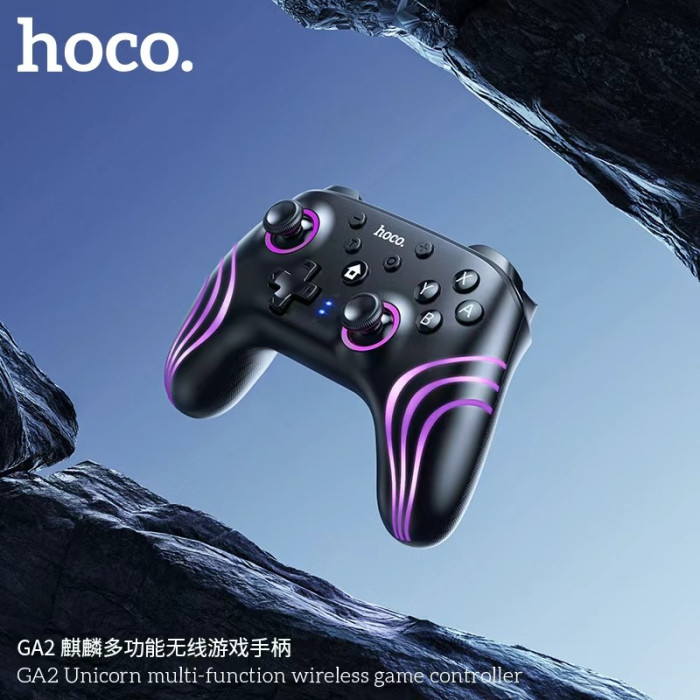 Бездротовий геймпад HOCO GA2 800mAh (SWITCH 1/2.PC) Unicorn multi-function wireless game controller Black