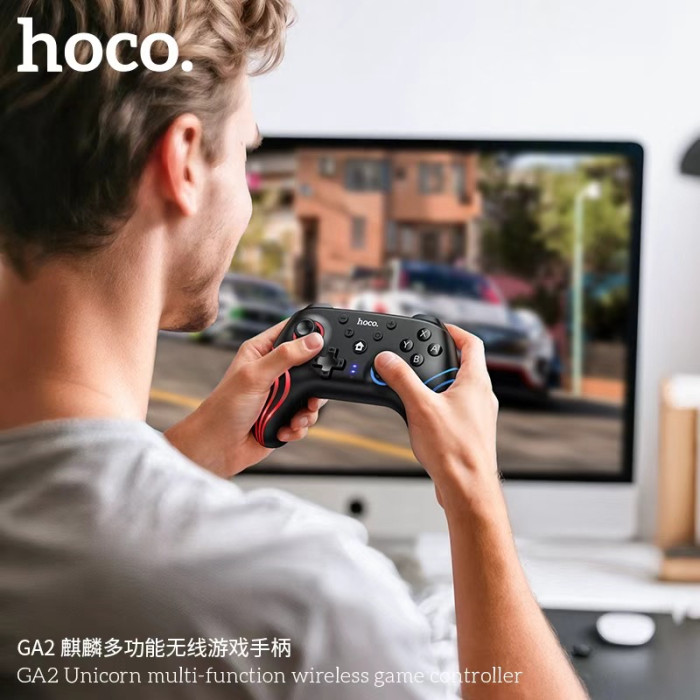 Бездротовий геймпад HOCO GA2 800mAh (SWITCH 1/2.PC) Unicorn multi-function wireless game controller Black