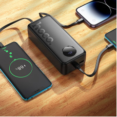 Зовнішній акумулятор HOCO J132B Sabio 22.5W+PD20W fully compatible power bank with 3 cables(30000mAh) Black