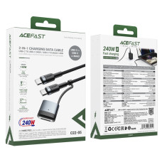 Кабель ACEFAST C22-05 USB-C to USB-C / magnetic aluminum alloy charging data cable Black