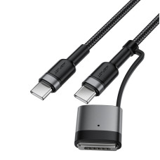 Кабель ACEFAST C22-05 USB-C to USB-C / magnetic aluminum alloy charging data cable Black