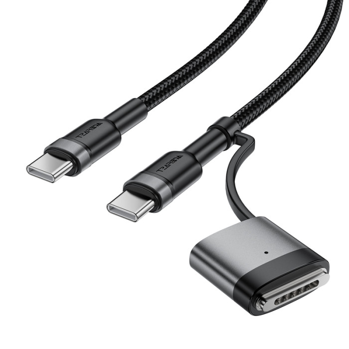 Кабель ACEFAST C22-05 USB-C to USB-C / magnetic aluminum alloy charging data cable Black