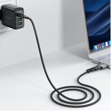 Кабель ACEFAST C22-05 USB-C to USB-C / magnetic aluminum alloy charging data cable Black