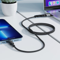 Кабель ACEFAST C22-05 USB-C to USB-C / magnetic aluminum alloy charging data cable Black