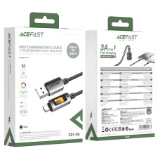 Кабель ACEFAST C21-04 USB-A to USB-C fantasy color series braided Charging data cable Black