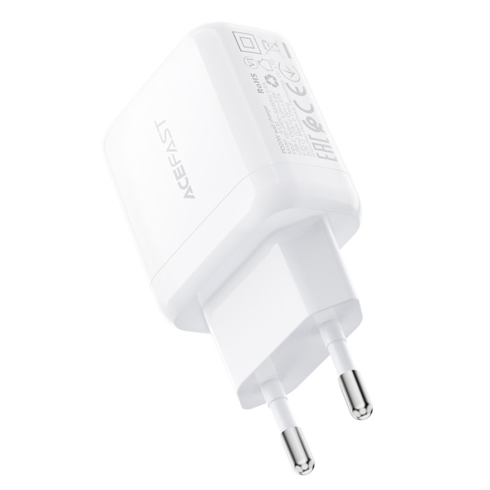 Мережевий зарядний пристрій ACEFAST A130 PD20W single USB-C charger White