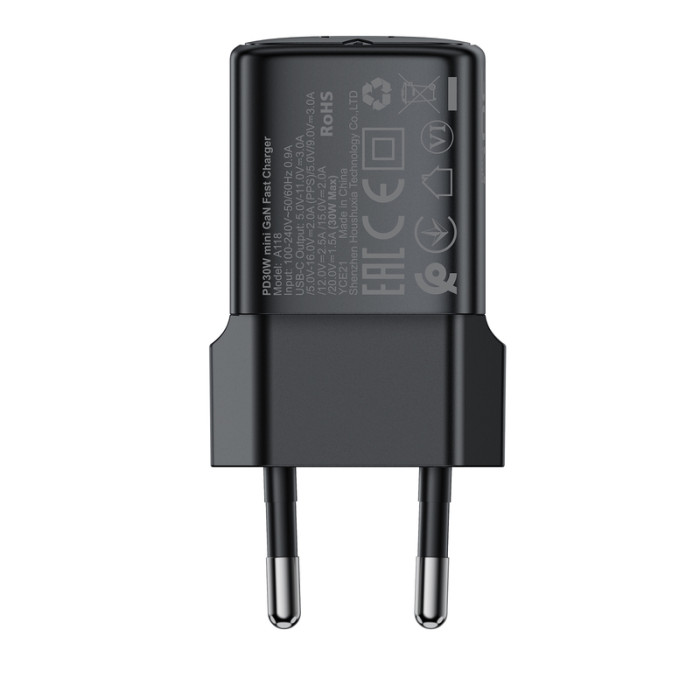 Мережевий зарядний пристрій ACEFAST A118 PD30W mini GaN USB-C fast charger