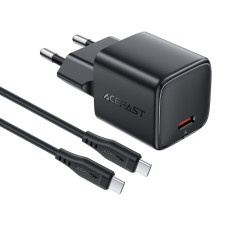 Мережевий зарядний пристрій ACEFAST A118 PD30W mini GaN USB-C fast charger Black