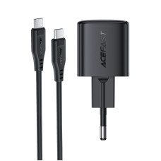 Мережевий зарядний пристрій ACEFAST A118 PD30W mini GaN USB-C fast charger Black