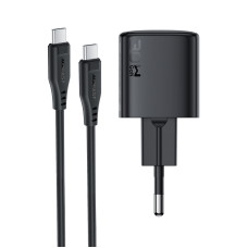 Мережевий зарядний пристрій ACEFAST A118 PD30W mini GaN USB-C fast charger Black