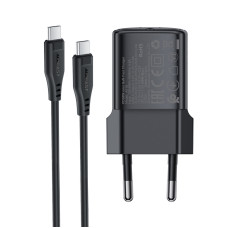 Мережевий зарядний пристрій ACEFAST A118 PD30W mini GaN USB-C fast charger Black