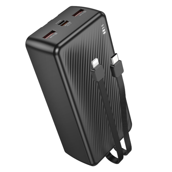 Зовнішній акумулятор BOROFONE BJ57B Graceful 22.5W+PD20W fully compatible power bank with cable(30000mAh) Black
