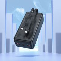 Зовнішній акумулятор BOROFONE BJ57B Graceful 22.5W+PD20W fully compatible power bank with cable(30000mAh) Black