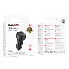 Автомобільний зарядний пристрій BOROFONE BZ34 Cloud single port QC3.0 car charger Black