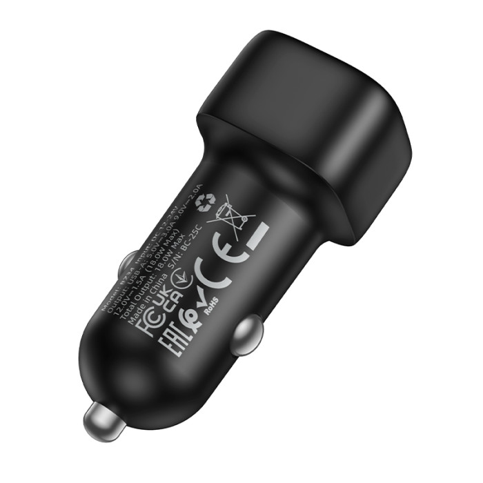 Автомобільний зарядний пристрій BOROFONE BZ34 Cloud single port QC3.0 car charger Black