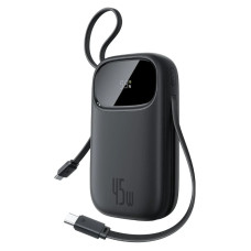 Зовнішній акумулятор Baseus EnerFill FC31 Qpow 3 Digital Display Power Bank with USB-C+iP Cables 20000mAh 45W Cosmic Black