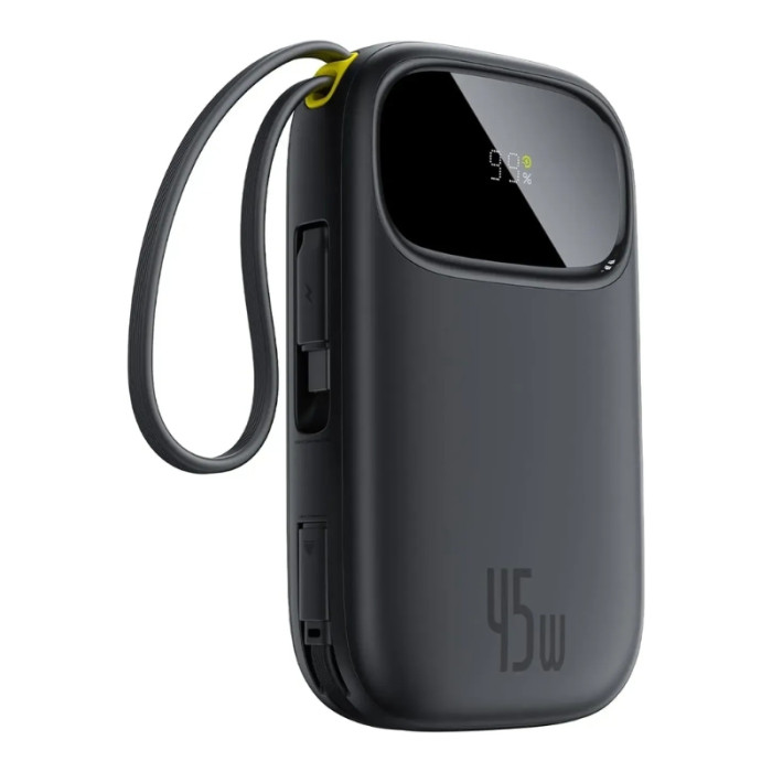 Зовнішній акумулятор Baseus EnerFill FC31 Qpow 3 Digital Display Power Bank with USB-C+iP Cables 20000mAh 45W Cosmic Black