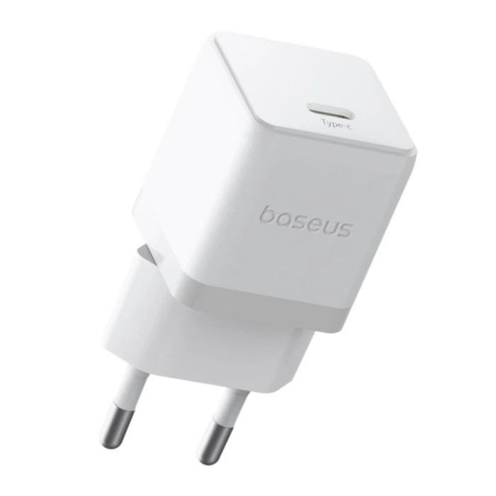 Мережевий зарядний пристрій з кабелем Baseus Palm Fast Charger 1C 20W EU Moon White set USB-C to iP 20W 1m