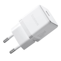 Мережевий зарядний пристрій з кабелем Baseus Palm Fast Charger 1C 20W EU Moon White set USB-C to iP 20W 1m