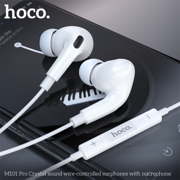 Навушники дротові HOCO M101 Pro Crystal (3.5mm) White