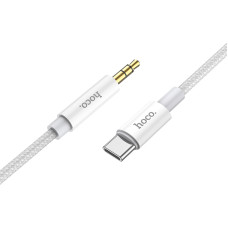 Аудіокабель HOCO UPA19 Type-C  to 3.5mm male, nylon braid, 1m, Silver