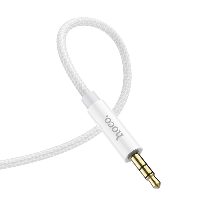 Аудіокабель HOCO UPA19 Type-C to 3.5mm male, nylon braid, 1m, Silver