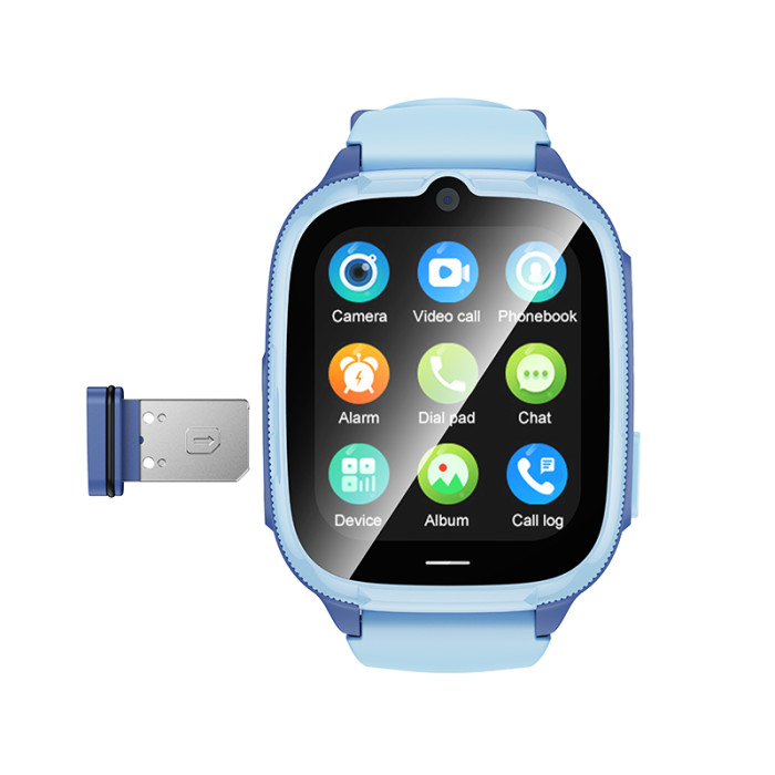 Дитячий смарт-годинник HOCO Y106 4G 46mm. 730 mAh children phone watch Blue