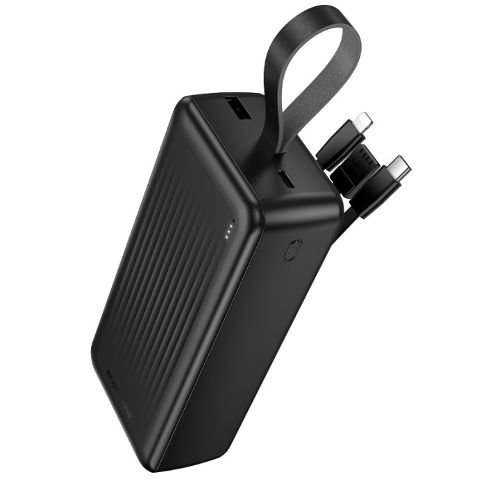 Зовнішній акумулятор BOROFONE BJ79B Clever power bank with 3 cables(30000mAh) Black