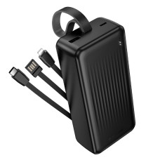 Зовнішній акумулятор BOROFONE BJ79B Clever power bank with 3 cables(30000mAh) Black