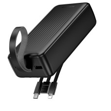 Зовнішній акумулятор BOROFONE BJ79B Clever power bank with 3 cables(30000mAh) Black