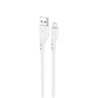 Кабель HOCO X97 Crystal color silicone charging data cable Micro white