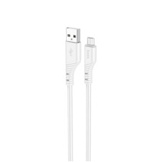Кабель HOCO X97 Crystal color silicone charging data cable Micro white