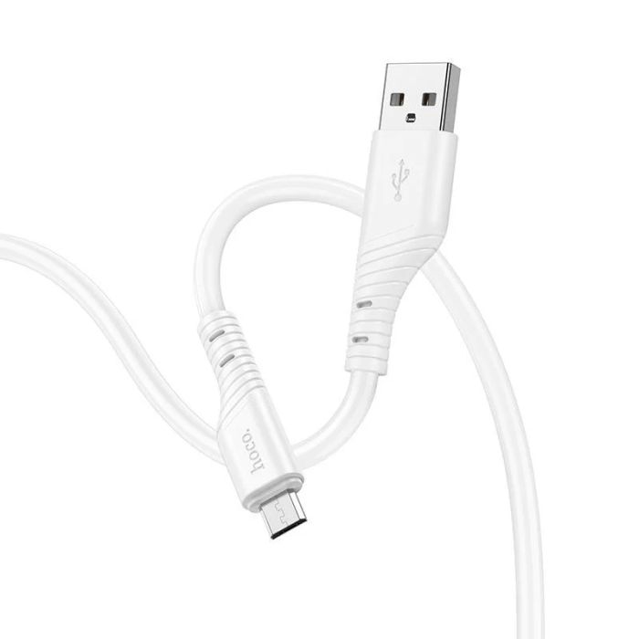 Кабель HOCO X97 Crystal color silicone charging data cable Micro white
