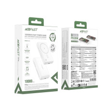 Зовнішній акумулятор ACEFAST M26-10000 PD20W magnetic fast wireless charging power bank White