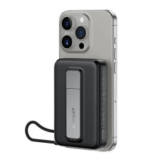 Зовнішній акумулятор ACEFAST M24-10000 22.5W magnetic fast charging power bank with holder and cable Metal Gray